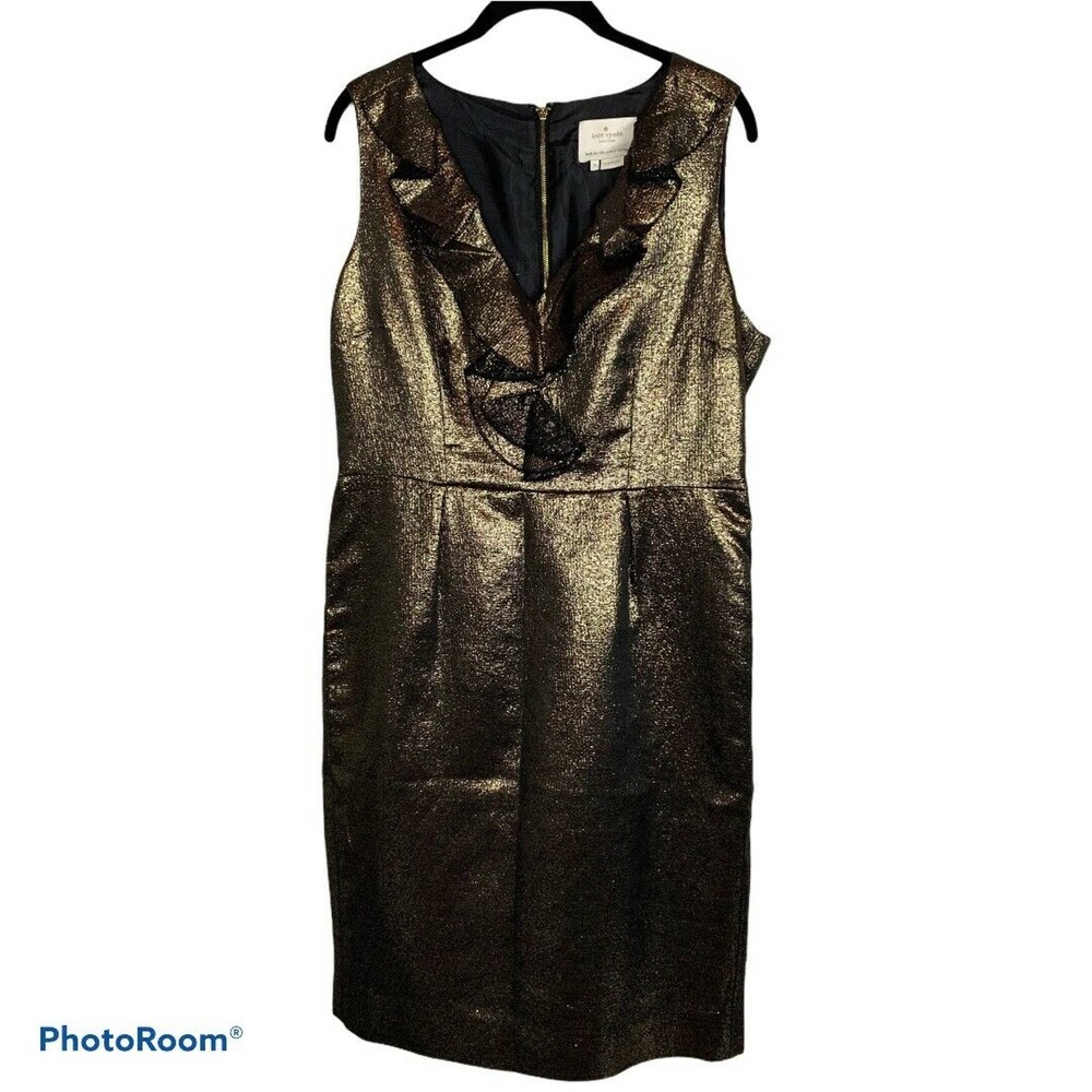 Kate Spade Sheath Metallic Ruffles Dress